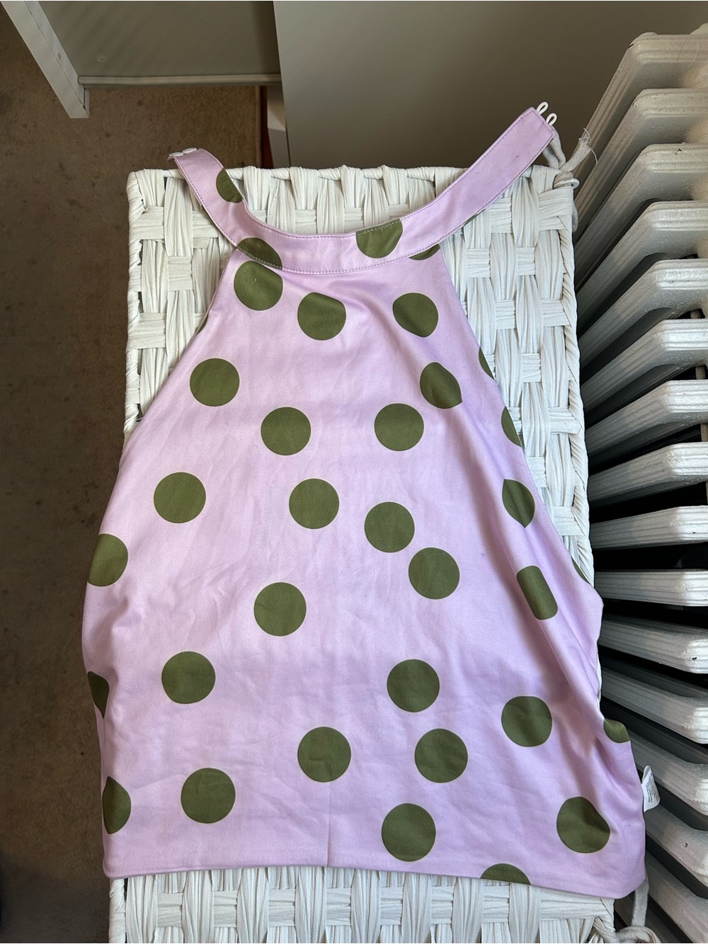 Pastel Lilac Polka Dot Halter Tank Top
